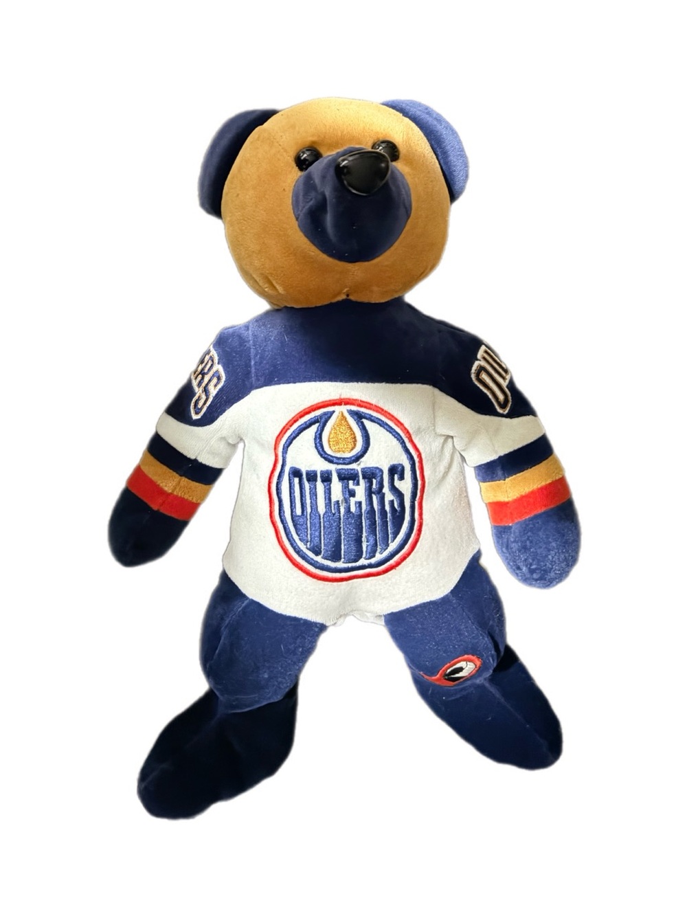 Ty Edmonton Oilers Blue and Tan Plush Bear